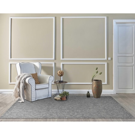 Homeroots 60 x 84 in. Grey Wool Rug 374730